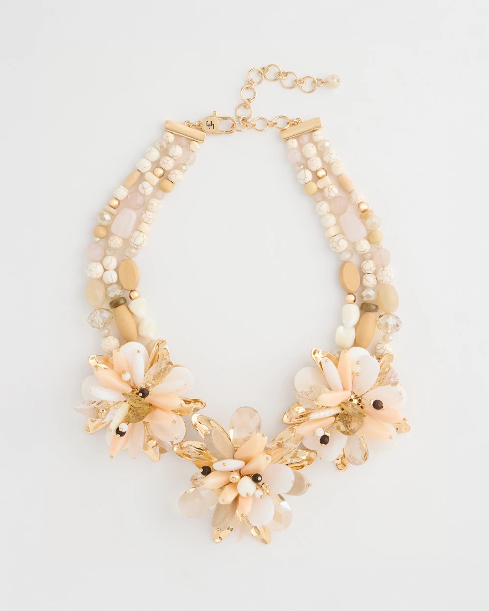 Chico's Premium | Chico's Originals Neutral Floral Bib Necklace