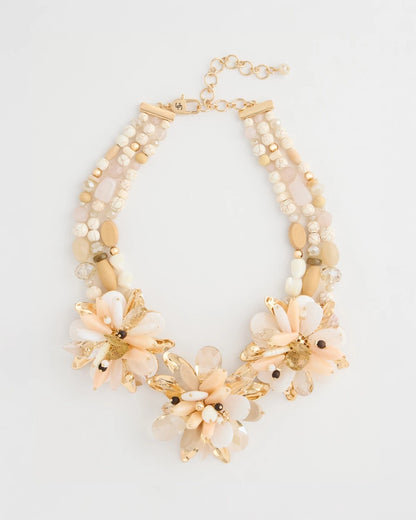 Chico's Premium | Chico's Originals Neutral Floral Bib Necklace