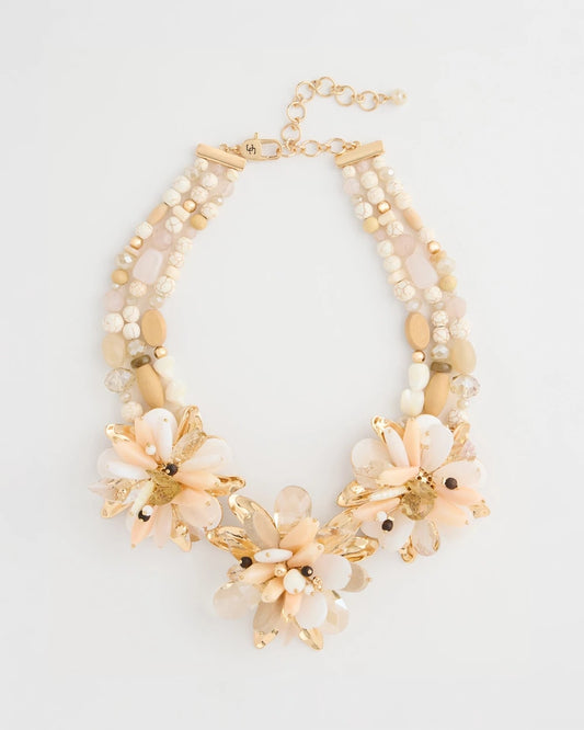 Chico's Premium | Chico's Originals Neutral Floral Bib Necklace