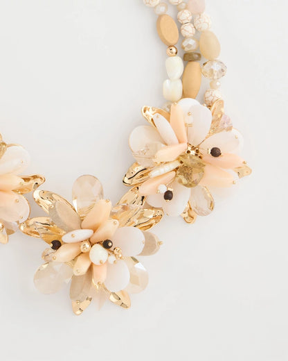 Chico's Premium | Chico's Originals Neutral Floral Bib Necklace