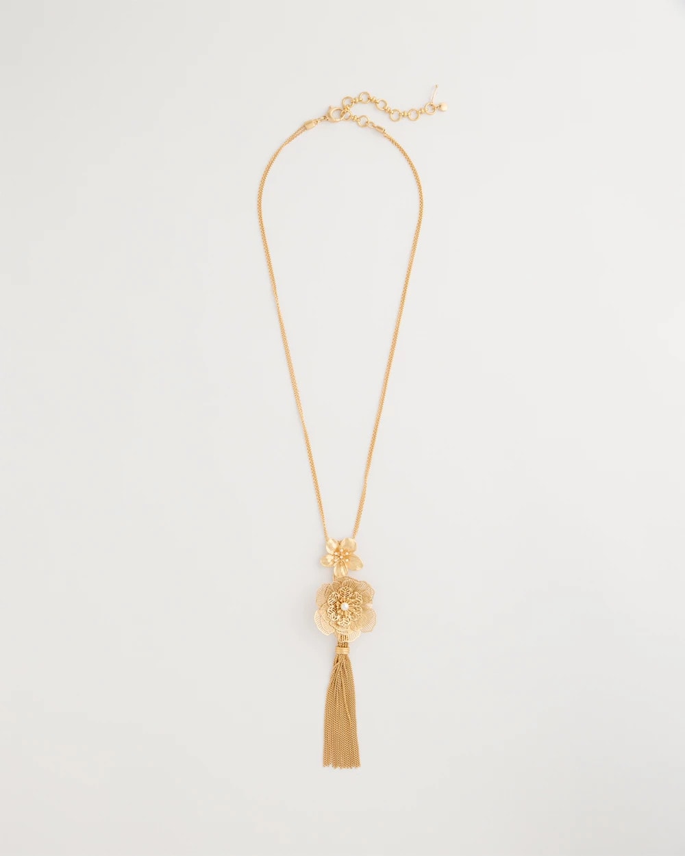 Chico's Discount | Filigree Flower Tassel Necklace