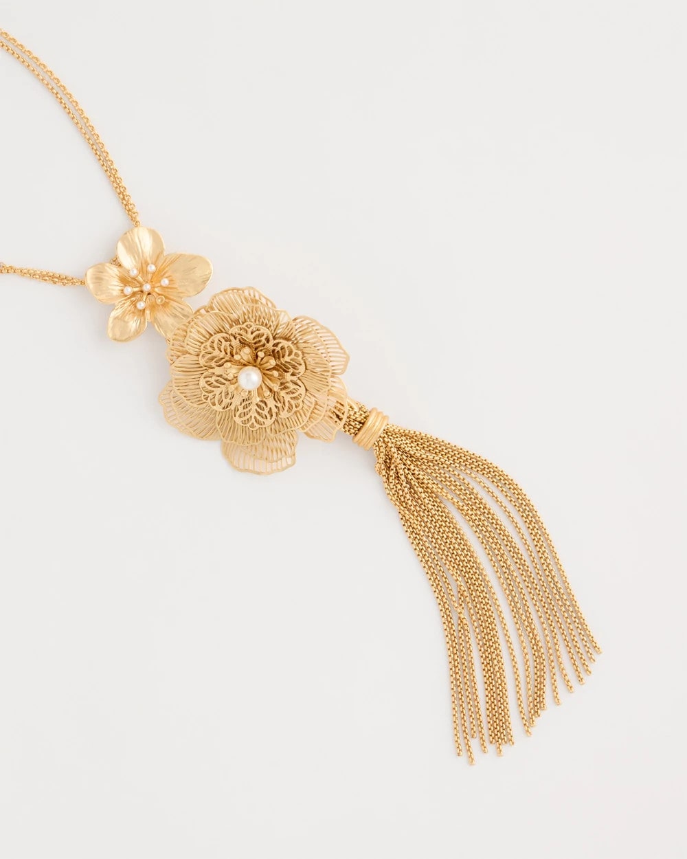 Chico's Discount | Filigree Flower Tassel Necklace