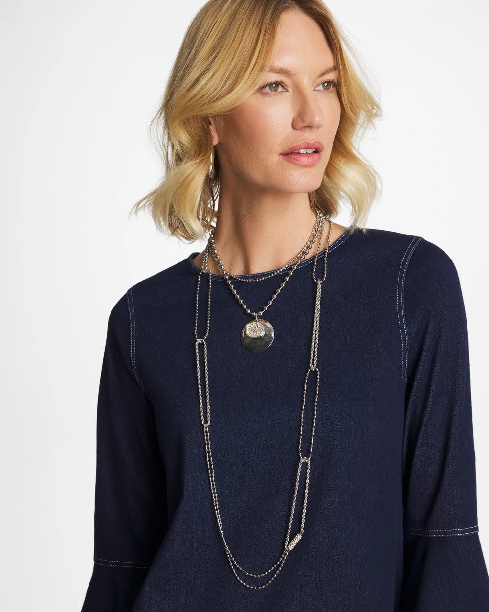 Chico's Featured | Long Silver Ball Chain Single Strand