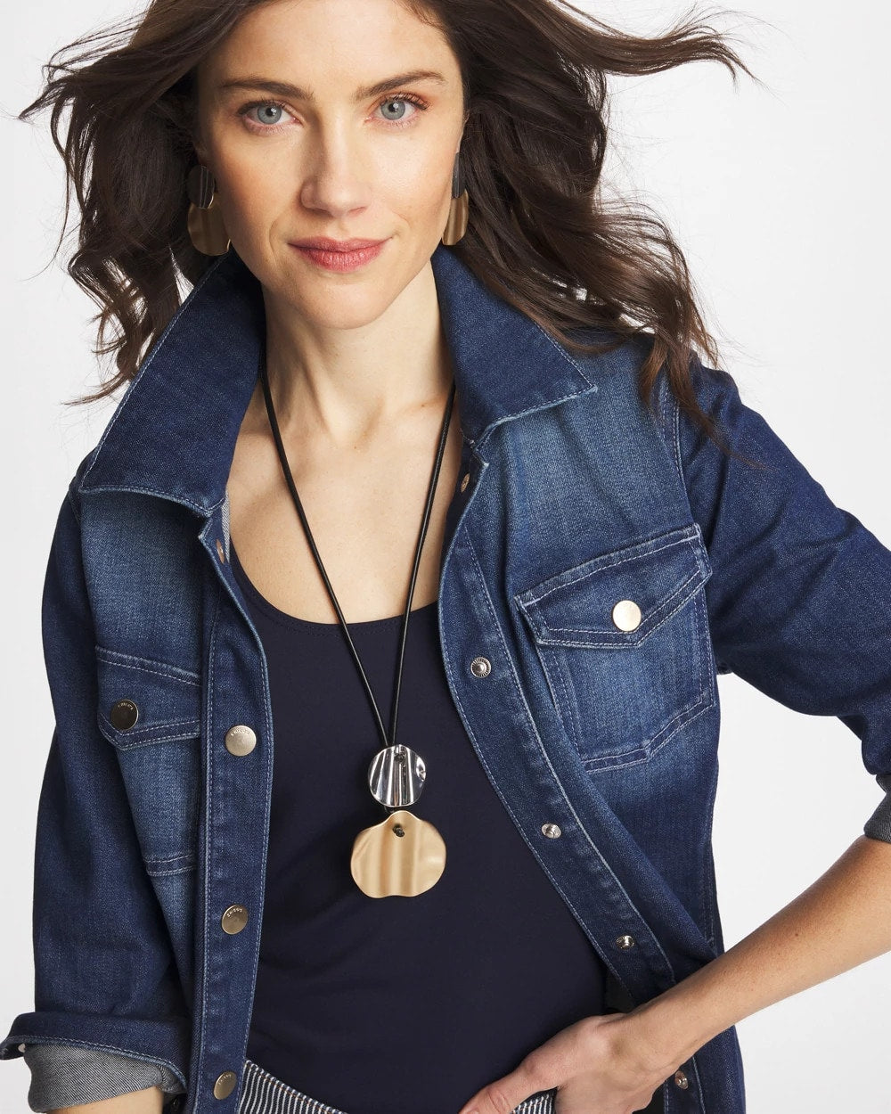 Chico's Customer Favorite | Crinkle Mixed Metal Pendant