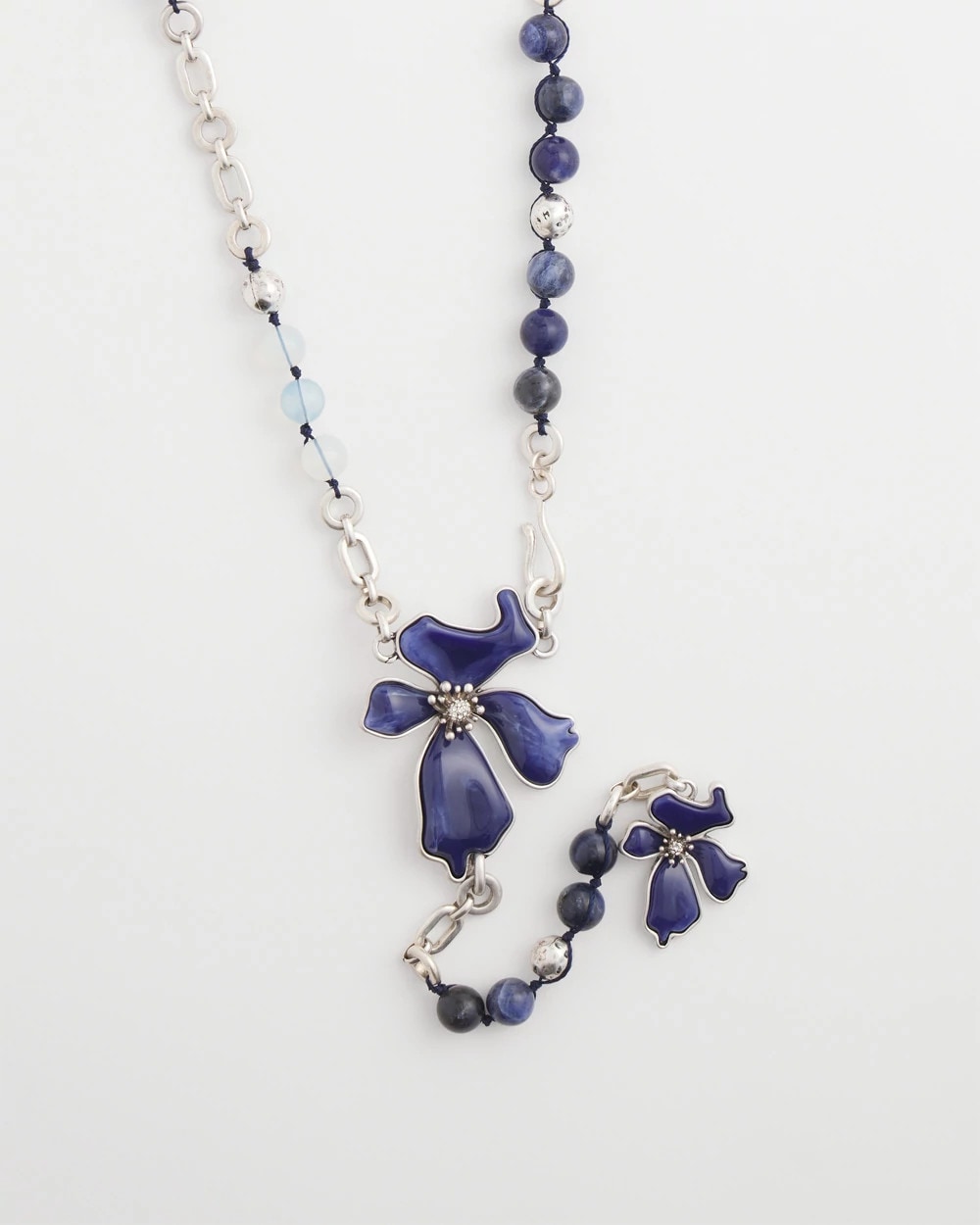 Chico's Discount | Blue Flower Long Y-Necklace