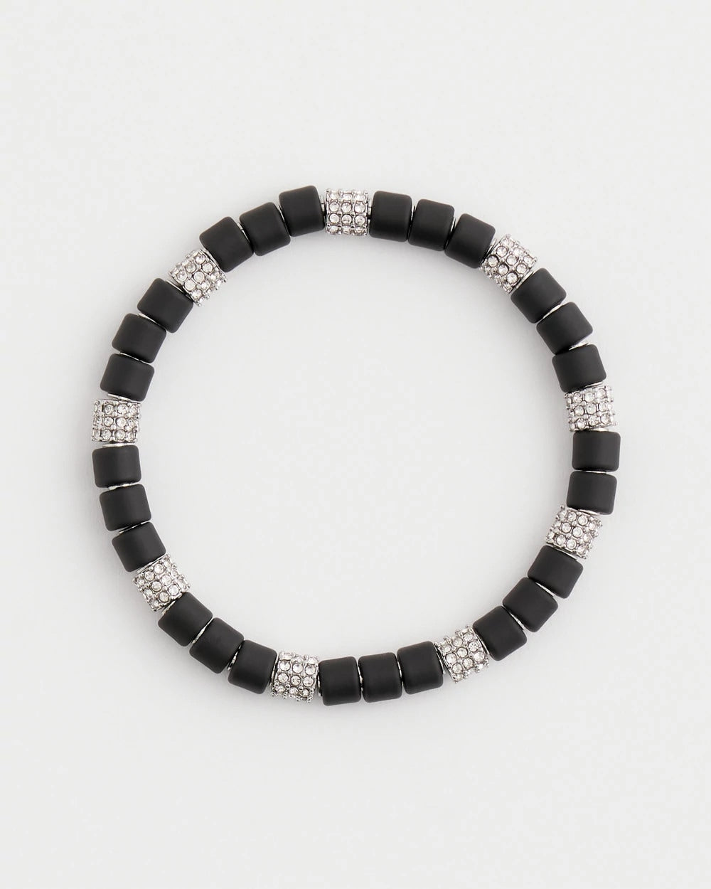 Chico's Essential | Black Barrel Bead Stretch Bracelet