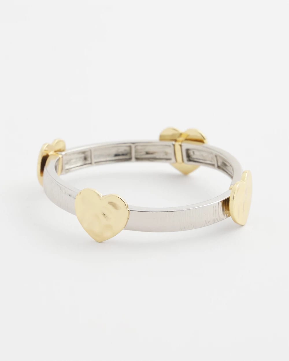 Chico's Classic | Mixed Metal Heart Stretch Bracelet
