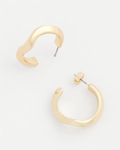Chico's Best Seller | Gold Wavy Hoop Earrings