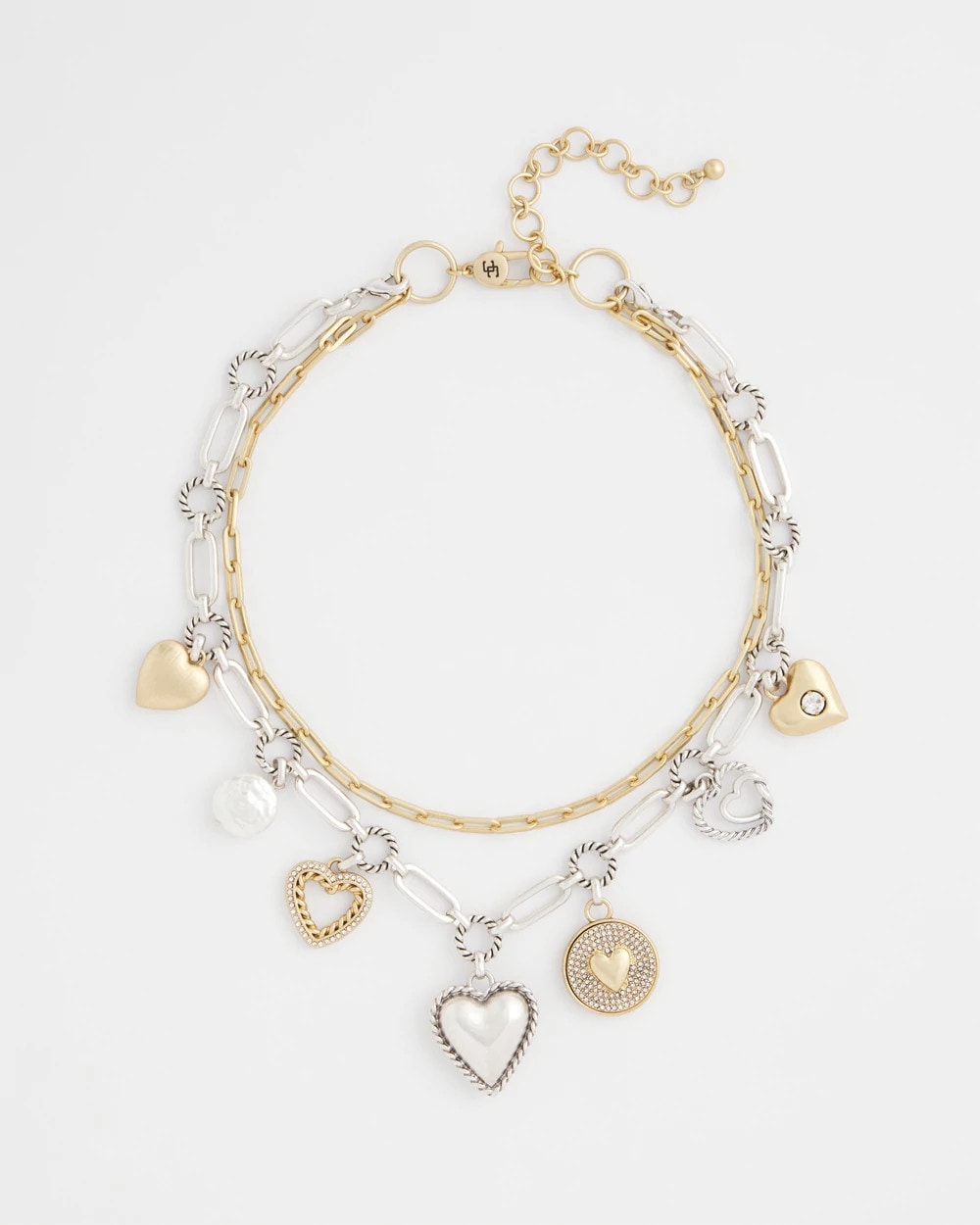 Chico's Quality | Mixed Metal Heart Charm Necklace