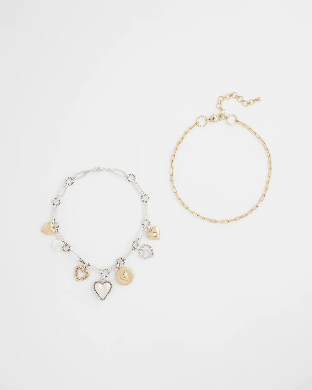 Chico's Quality | Mixed Metal Heart Charm Necklace