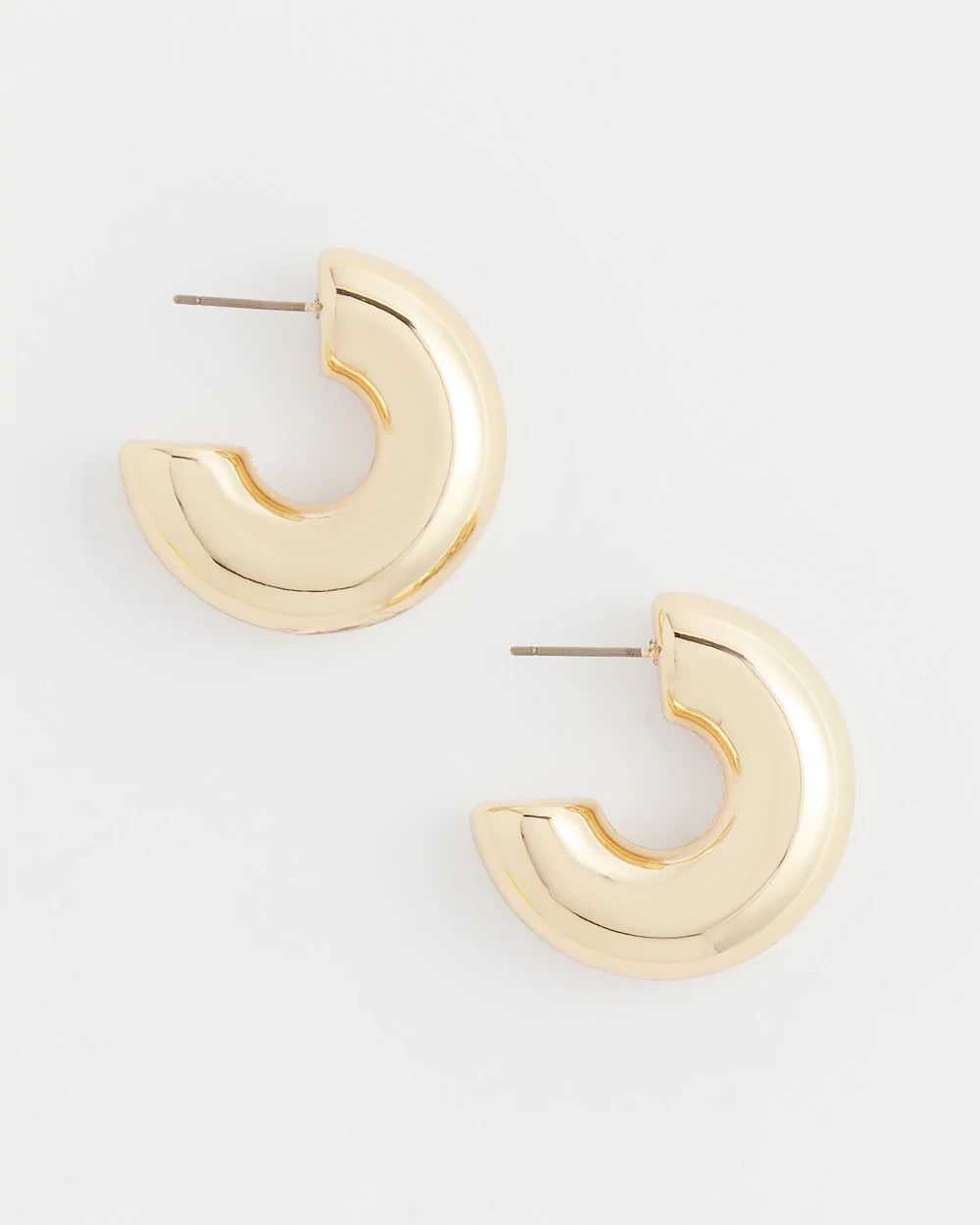 Chico's Everyday | Gold Puff Hoop Earrings