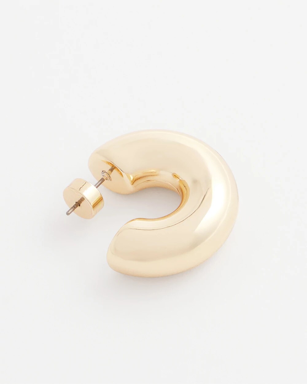 Chico's Everyday | Gold Puff Hoop Earrings