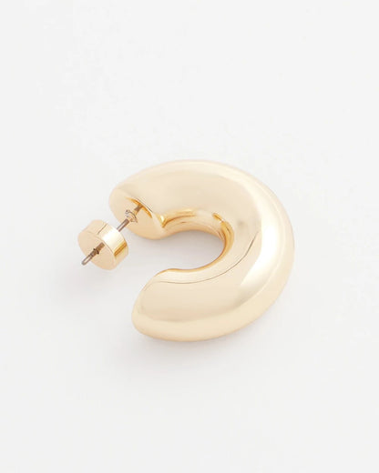 Chico's Everyday | Gold Puff Hoop Earrings