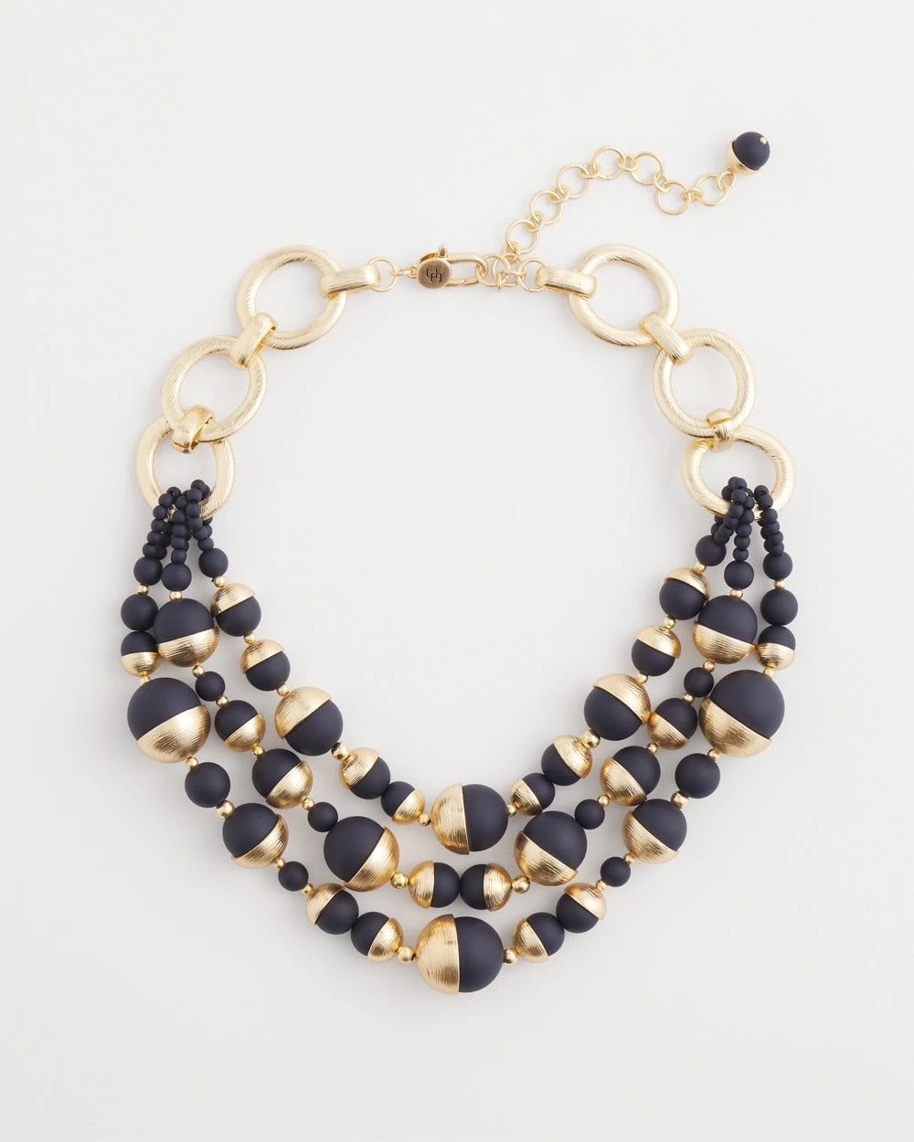 Chico's Popular | Gold & Navy Bead Necklace