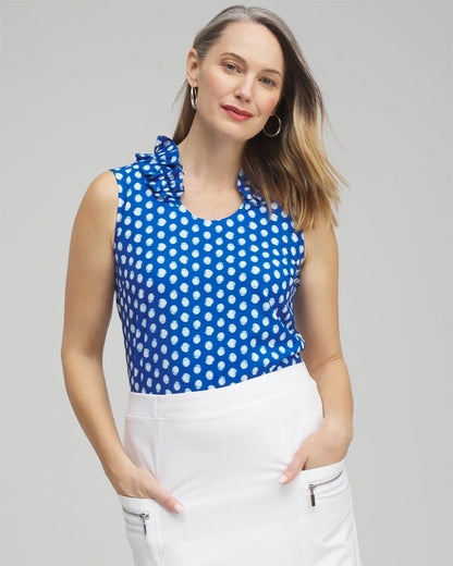 Chico's Premium | ® UPF Neema Dot Ruffle Tank