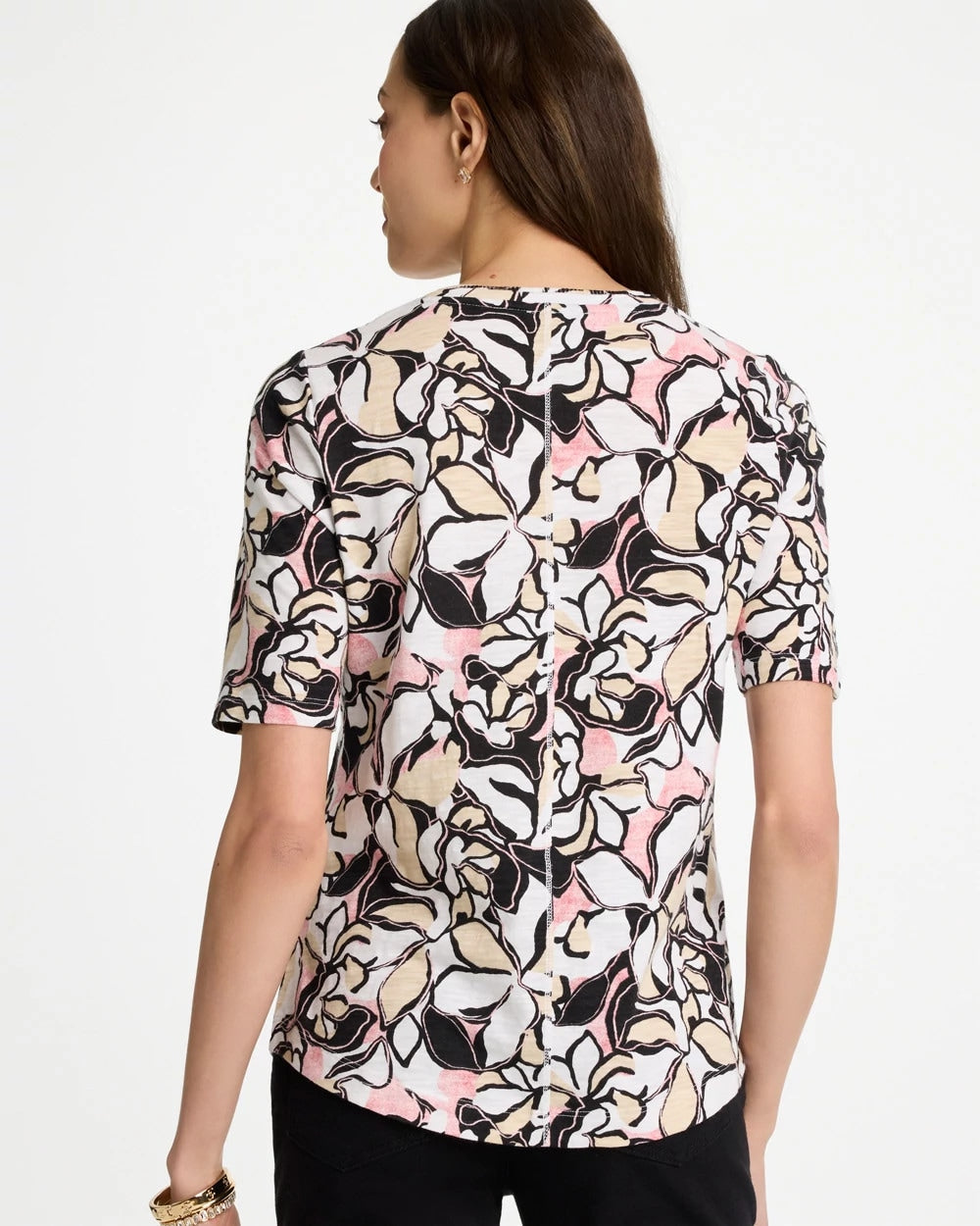 Chico's Special Offer | Printed Cotton Slub V-Neck Tee