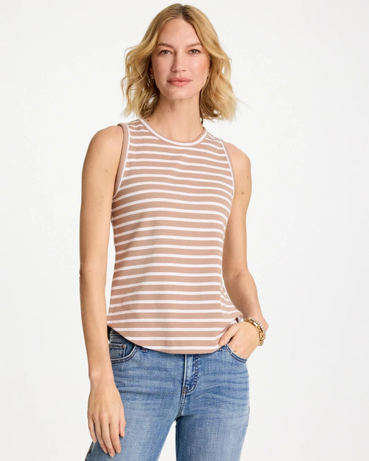Chico's Trending | Striped High Neck Rib Tank