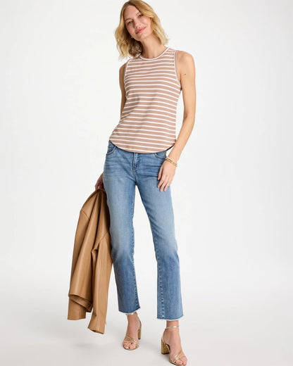 Chico's Trending | Striped High Neck Rib Tank
