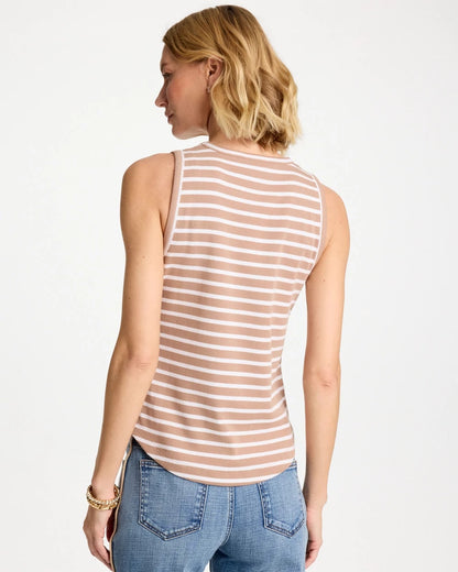 Chico's Trending | Striped High Neck Rib Tank