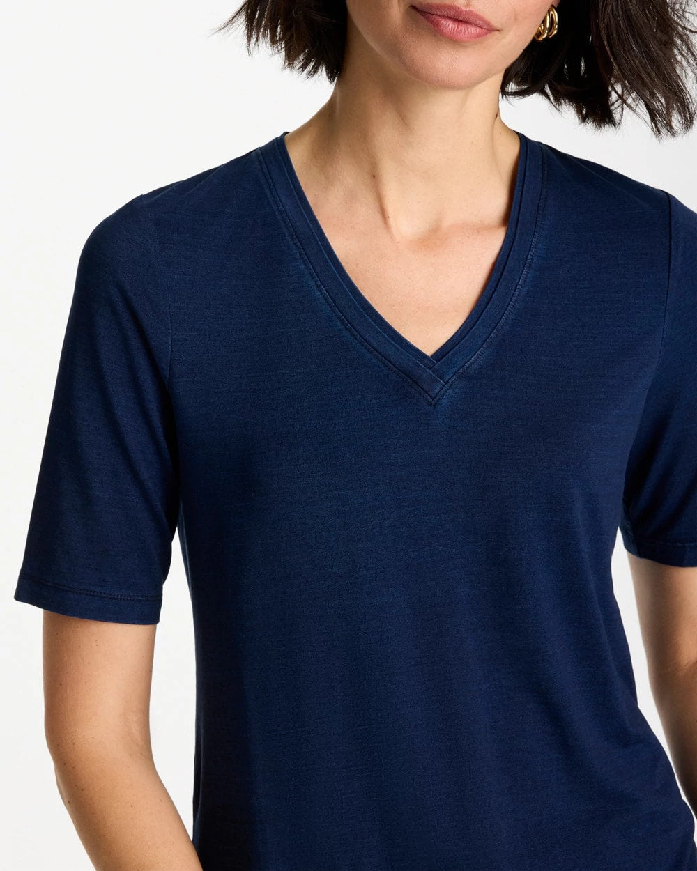 Chico's Recommended | Cotton Slub V-Neck Tee