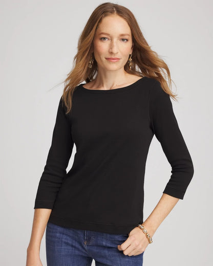 Chico's Great Value | Pima Cotton 3/4 Sleeve Tee