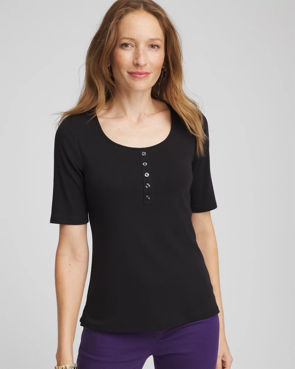 Chico's Premium | Pima Cotton Henley Tee