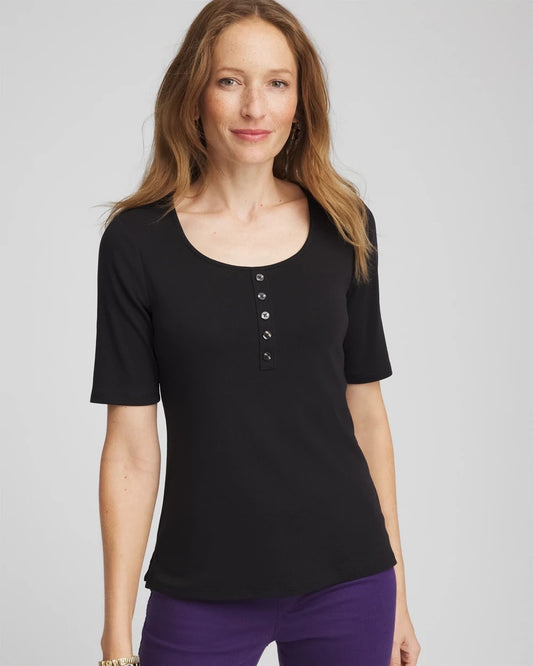 Chico's Premium | Pima Cotton Henley Tee