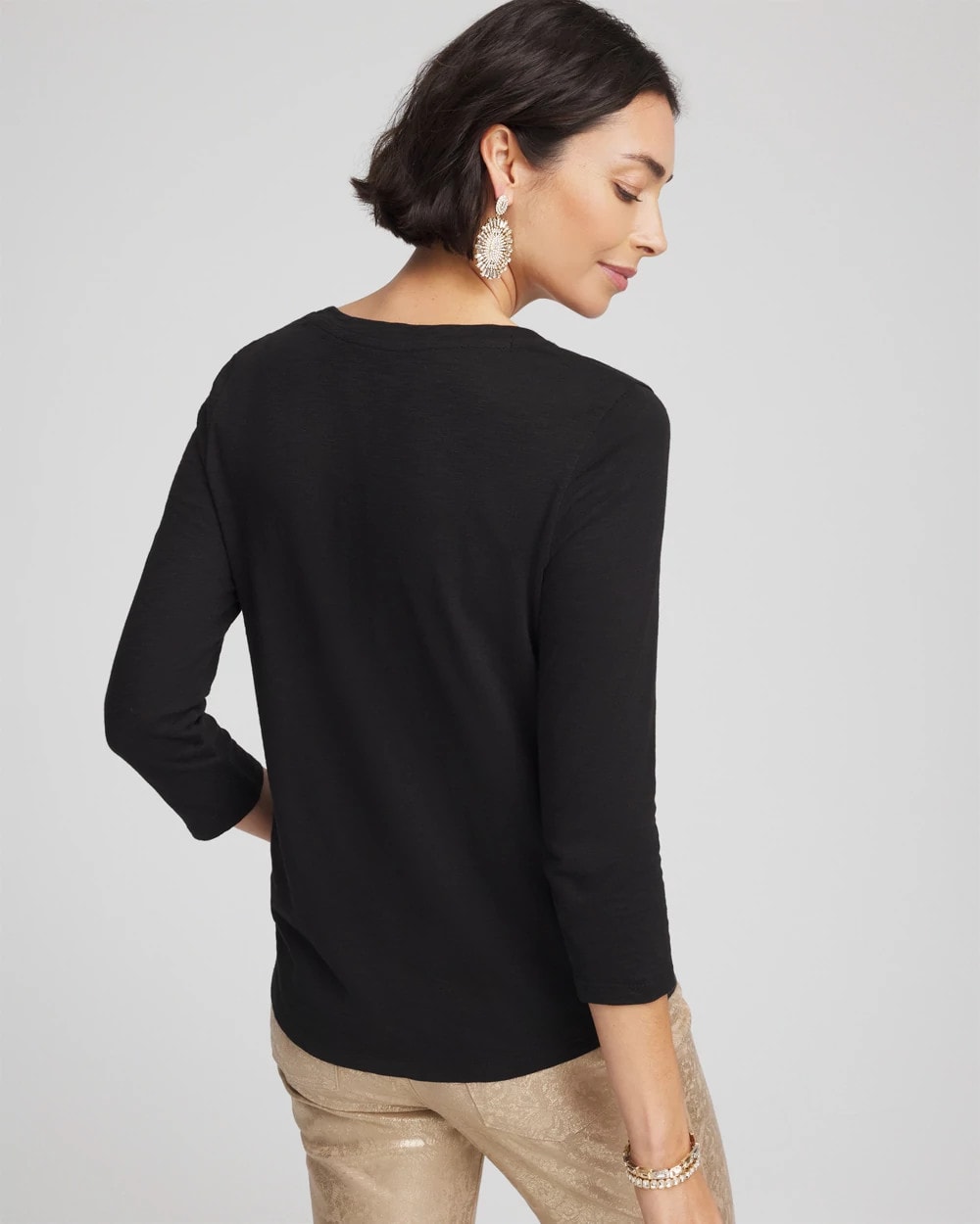 Chico's Great Value | Slub 3/4 Sleeve Tee