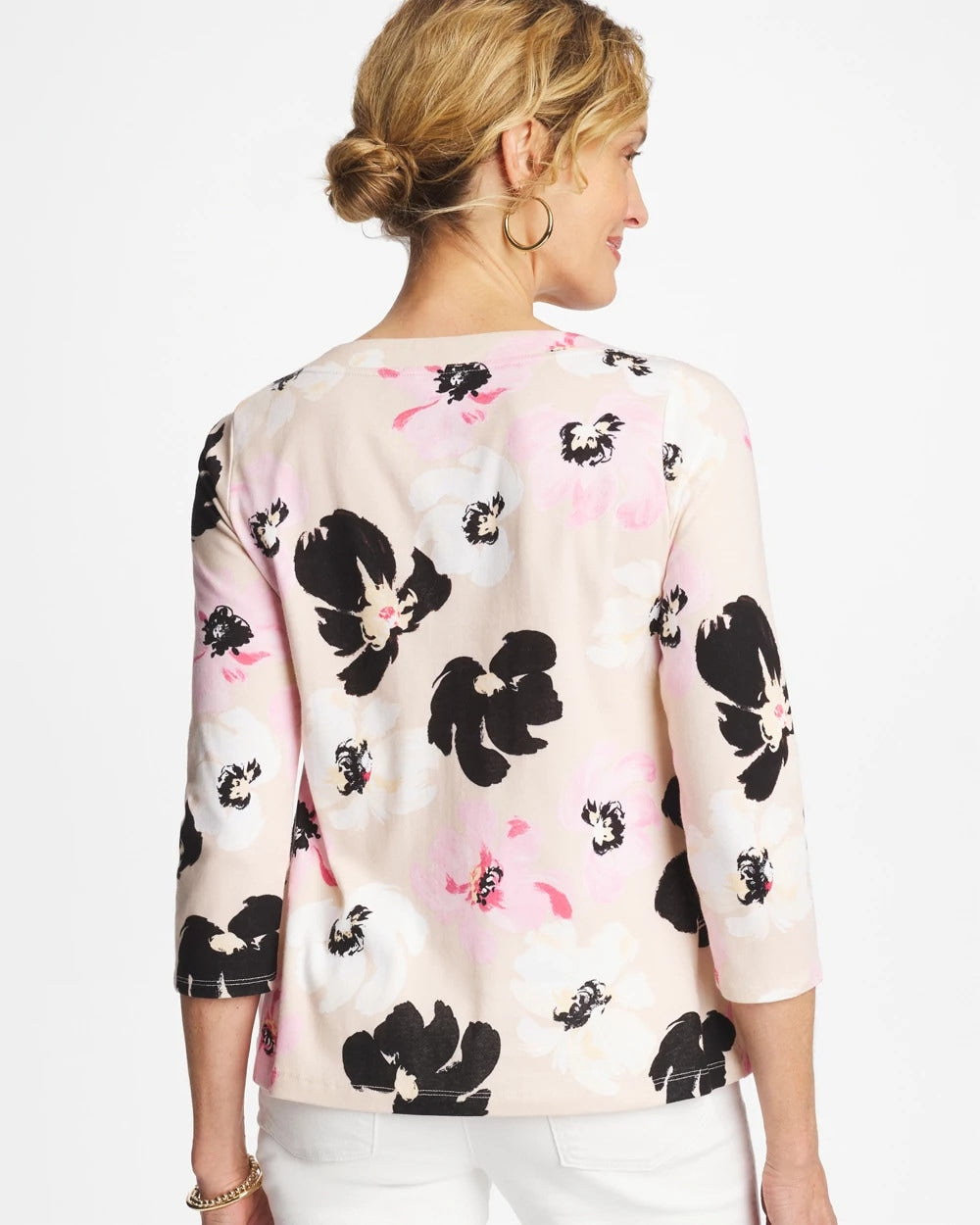 Chico's Trending | Printed Pima 3/4 Sleeve Tee