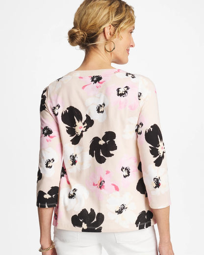 Chico's Trending | Printed Pima 3/4 Sleeve Tee