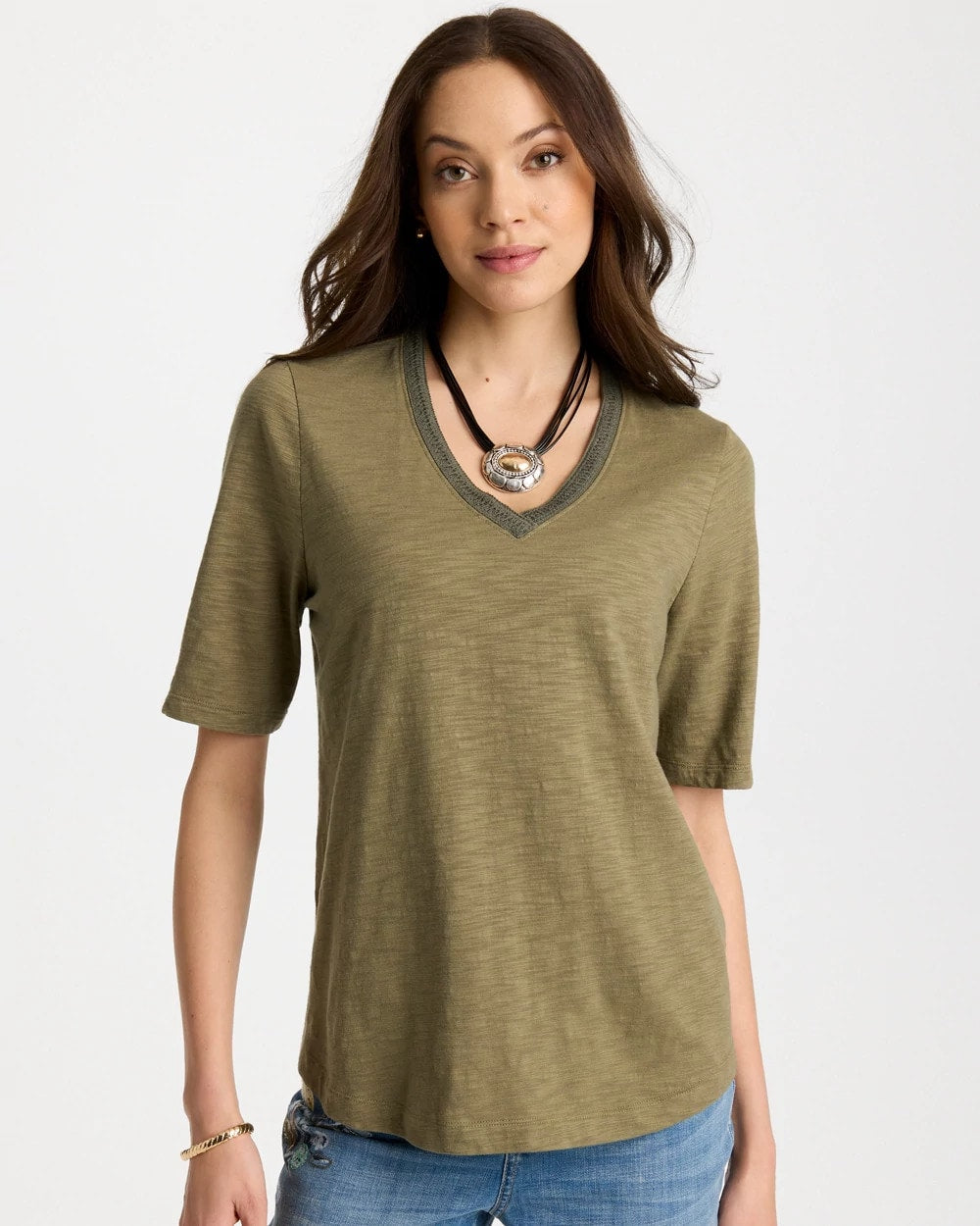 Chico's Value | Cotton Slub V-Neck Tee