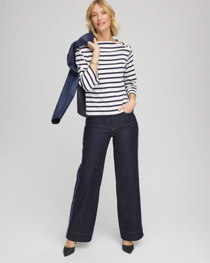 Chico's Top Pick | Bateau Neck Stripe Top