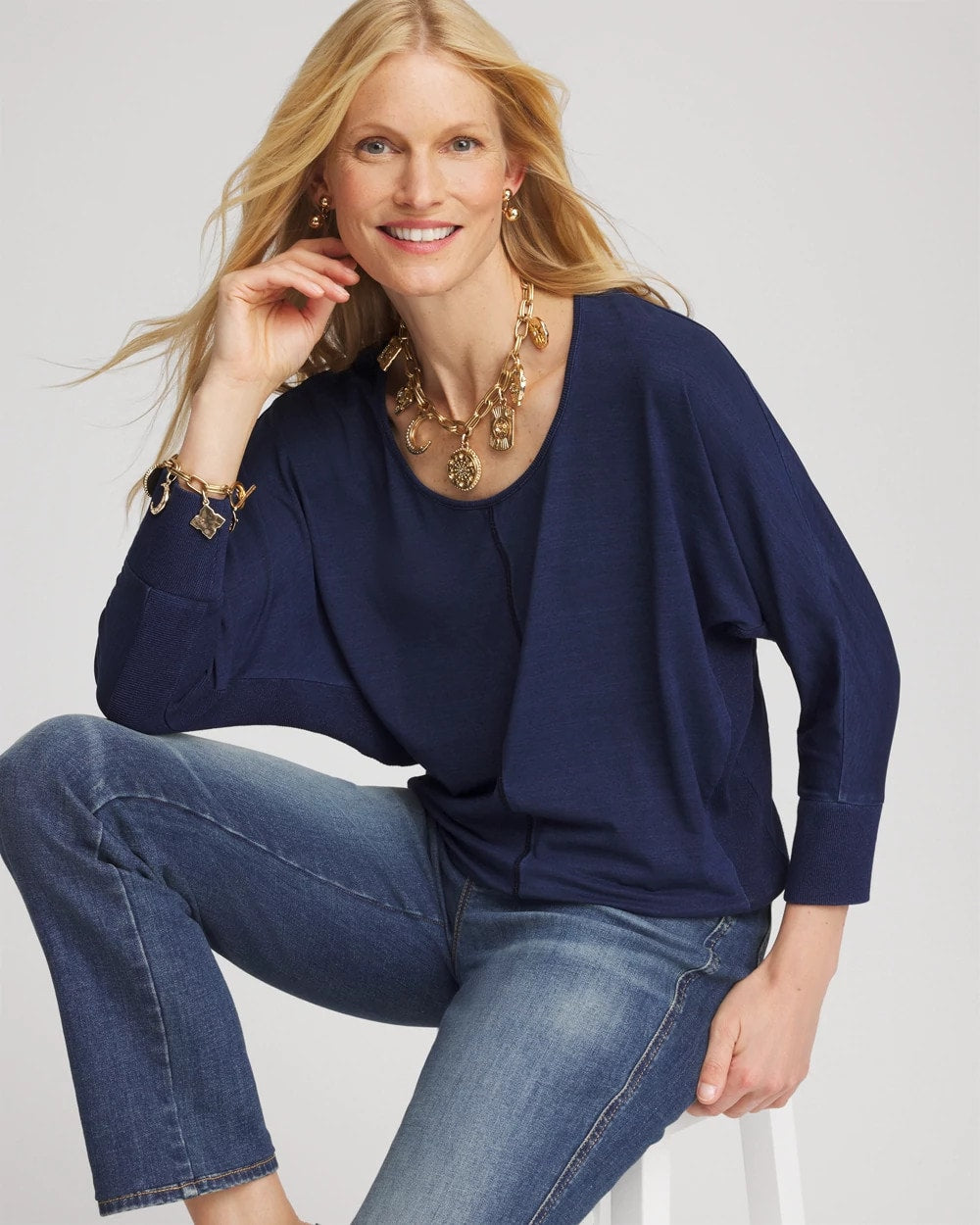 Chico's Premium | Dolman Denim Tee