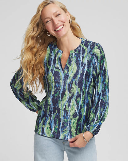 Chico's Customer Favorite | Ocean Plume Crinkle Top