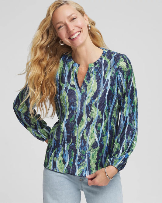 Chico's Customer Favorite | Ocean Plume Crinkle Top