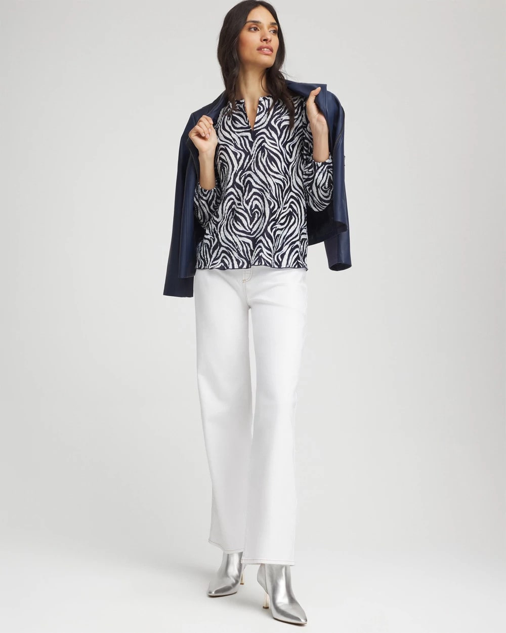 Chico's Customer Favorite | Zebra Waves Crinkle Top