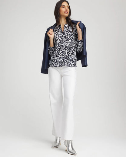 Chico's Customer Favorite | Zebra Waves Crinkle Top