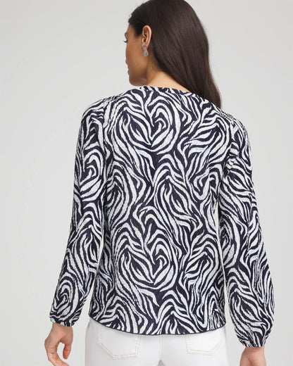 Chico's Customer Favorite | Zebra Waves Crinkle Top