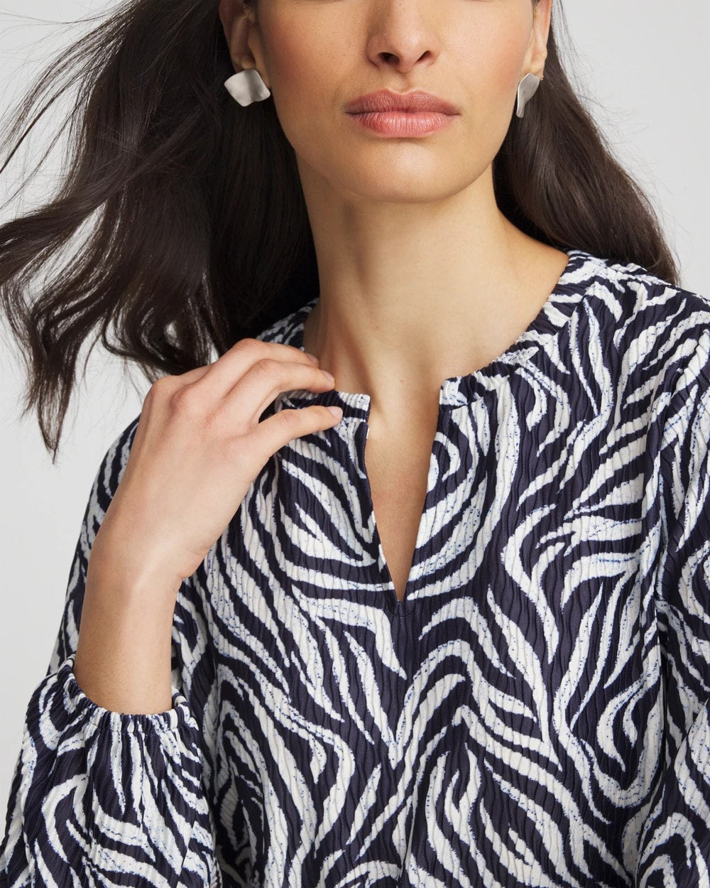 Chico's Customer Favorite | Zebra Waves Crinkle Top