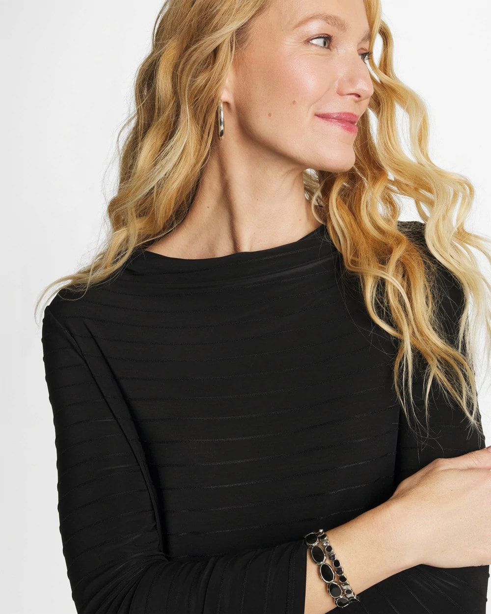Chico's Special Offer | Textured Long Sleeve Cowlneck Tee