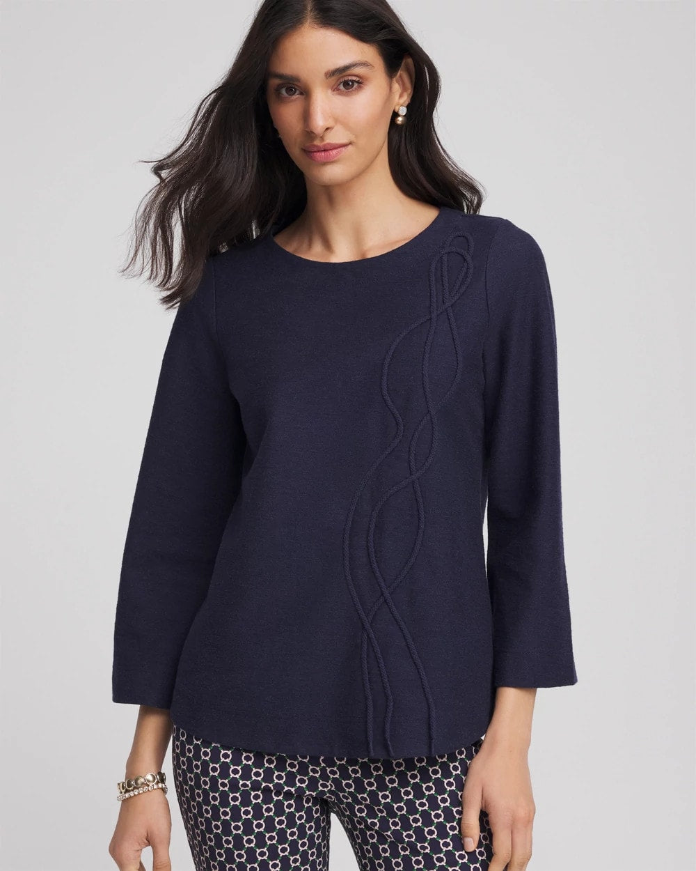 Chico's Best Price | Denim Soutache Top