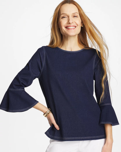 Chico's Popular | Indigo Denim Trumpet Sleeve Top