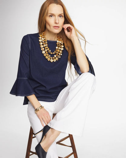 Chico's Popular | Indigo Denim Trumpet Sleeve Top