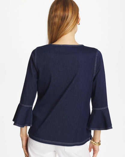 Chico's Popular | Indigo Denim Trumpet Sleeve Top
