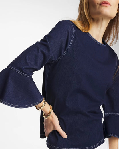 Chico's Popular | Indigo Denim Trumpet Sleeve Top