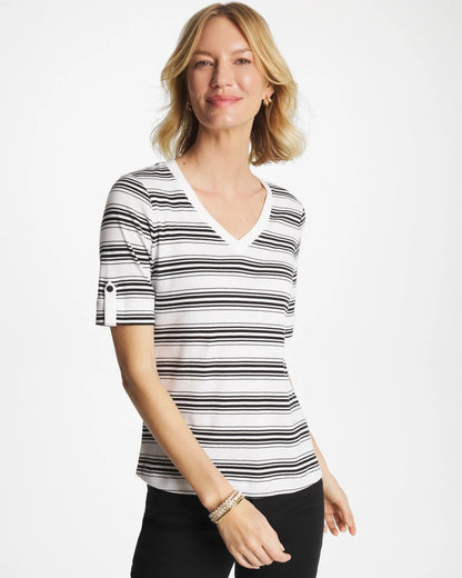 Chico's Featured | Pima V-Neck Tab Sleeve Tee