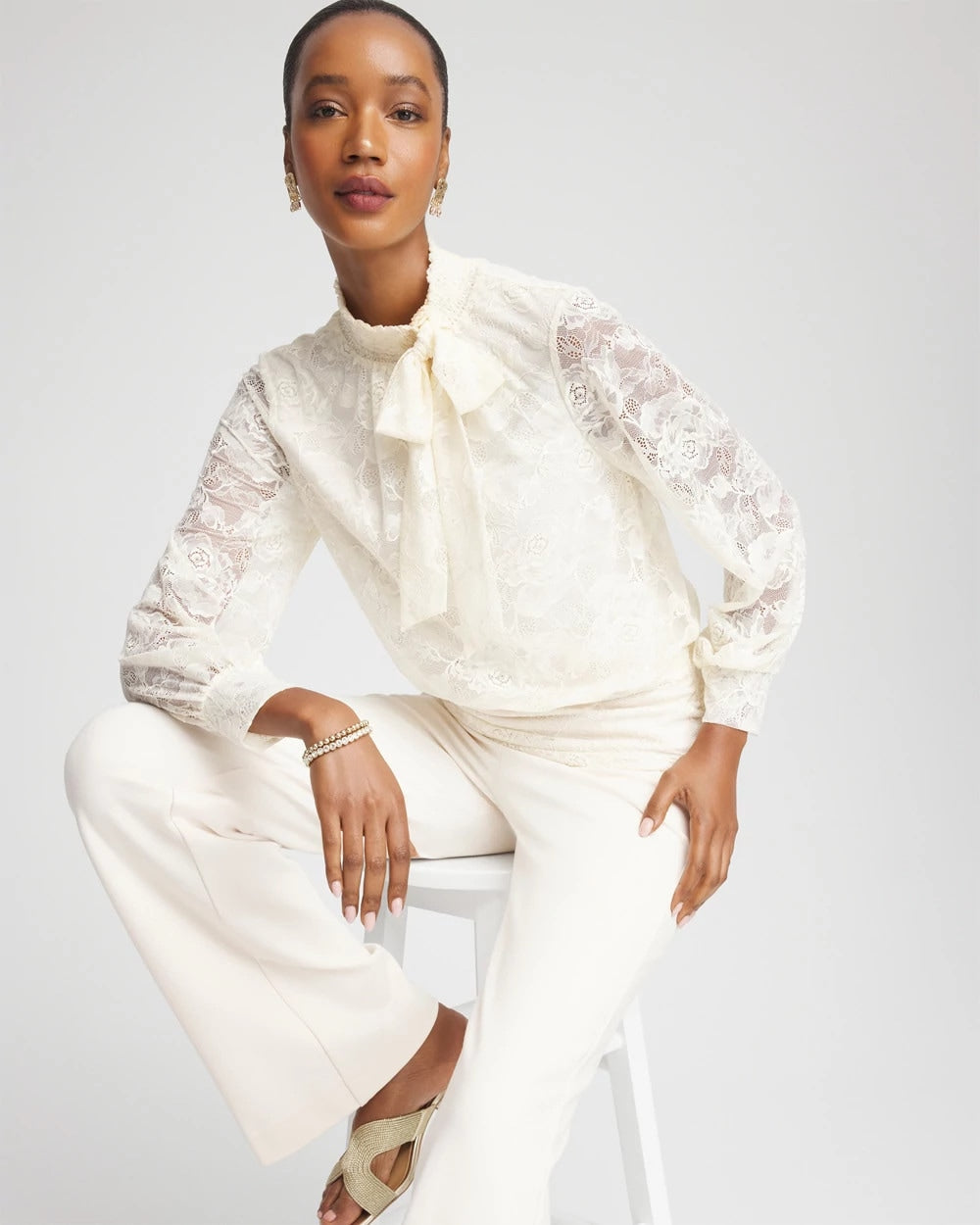Chico's Special Offer | Tie-Neck Banded-Bottom Top