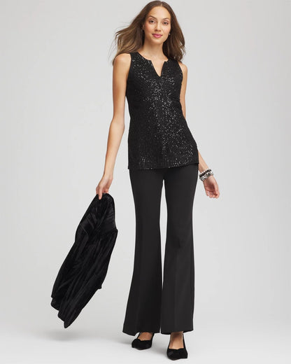 Chico's Trending | Sequin Beaded Notch Neck Tank