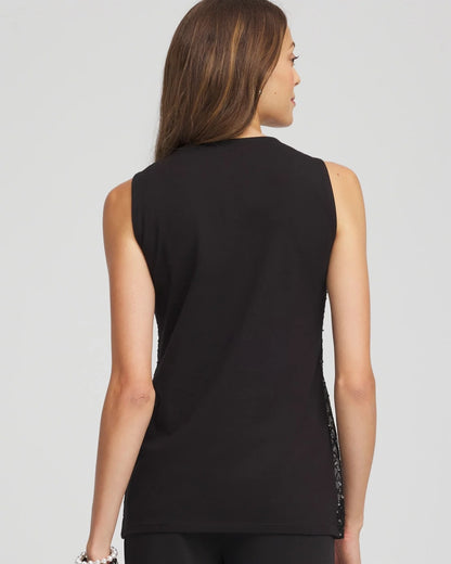 Chico's Trending | Sequin Beaded Notch Neck Tank