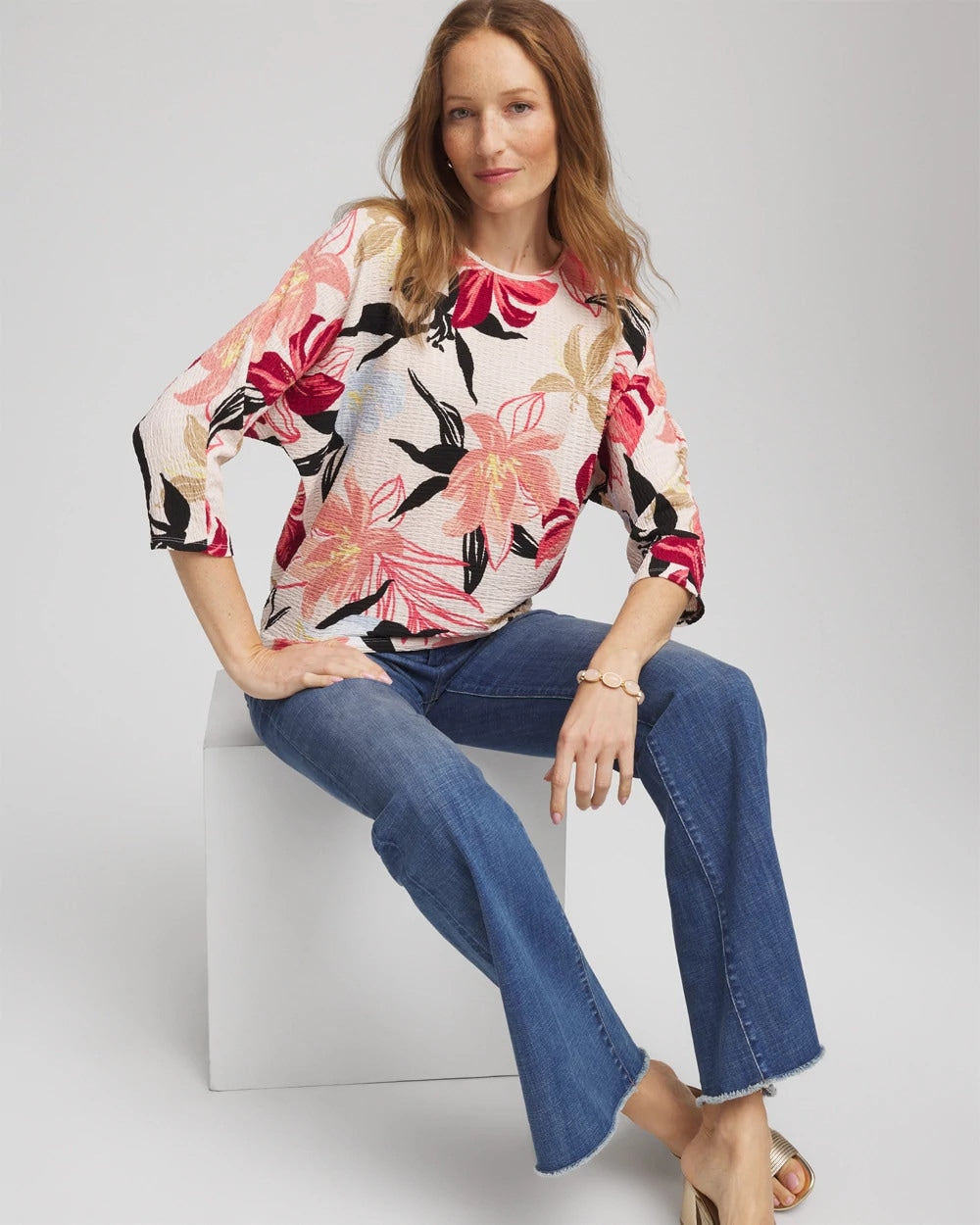 Chico's Exclusive | Textured Tapered Dolman Top